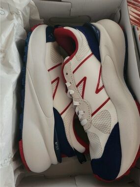 Men's White, Blue & Red Chunky Sneakers